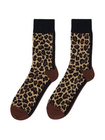 sacai Brown Leopard Socks outlook