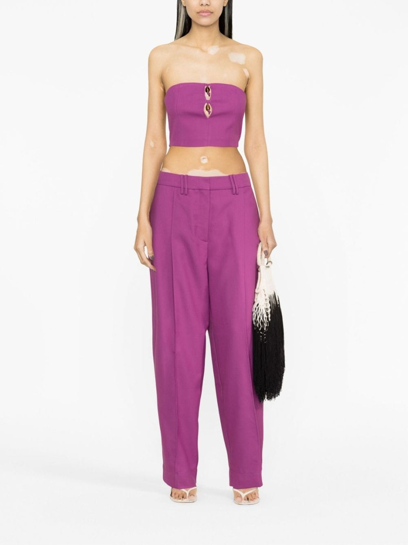 GANNI pleated straight-leg trousers outlook