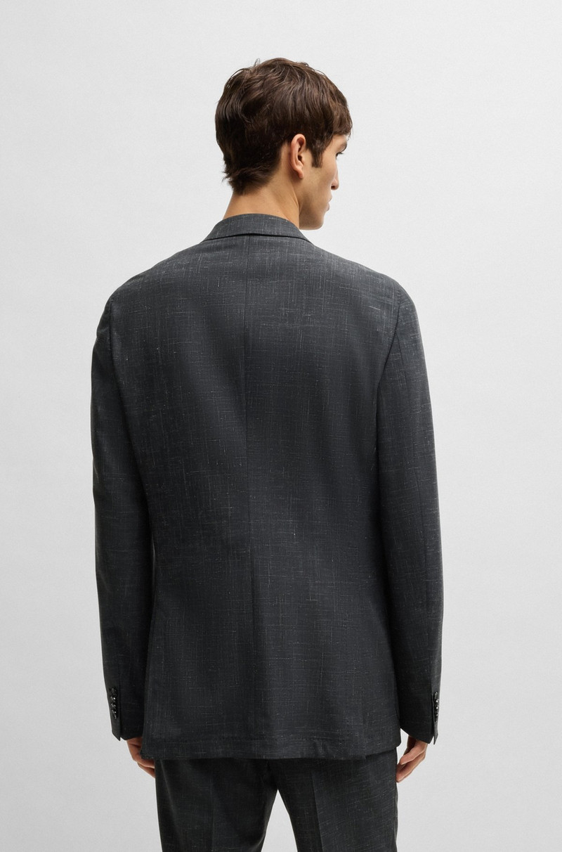 BOSS SLIM-FIT SUIT IN PATTERNED WOOL, LINEN AND STRETCH outlook