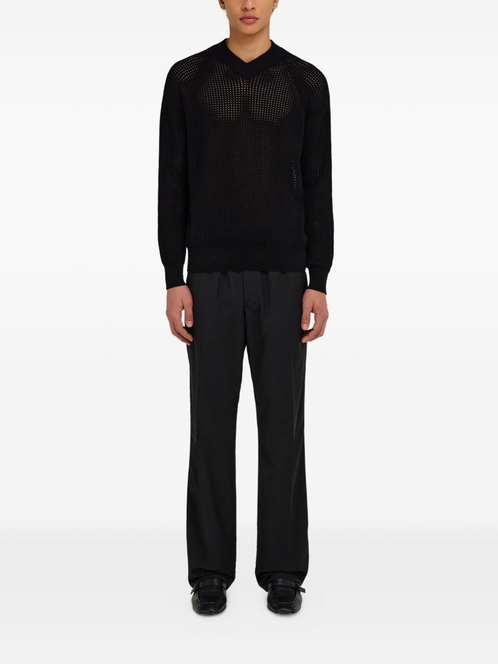 open-knit sweater - 2