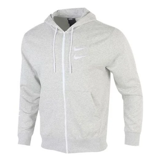 Nike Embroidery Logo Zipper Sport Jacket Men's White CU3927-050 - 1