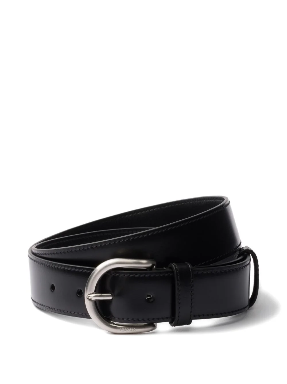 metal buckle engraved leather belt - 1