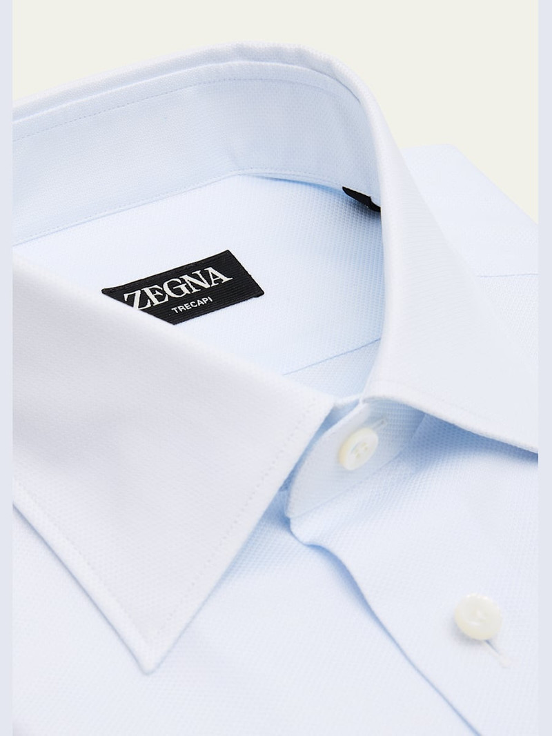 ZEGNA Men's Trecapi Textured Cotton Dress Shirt outlook