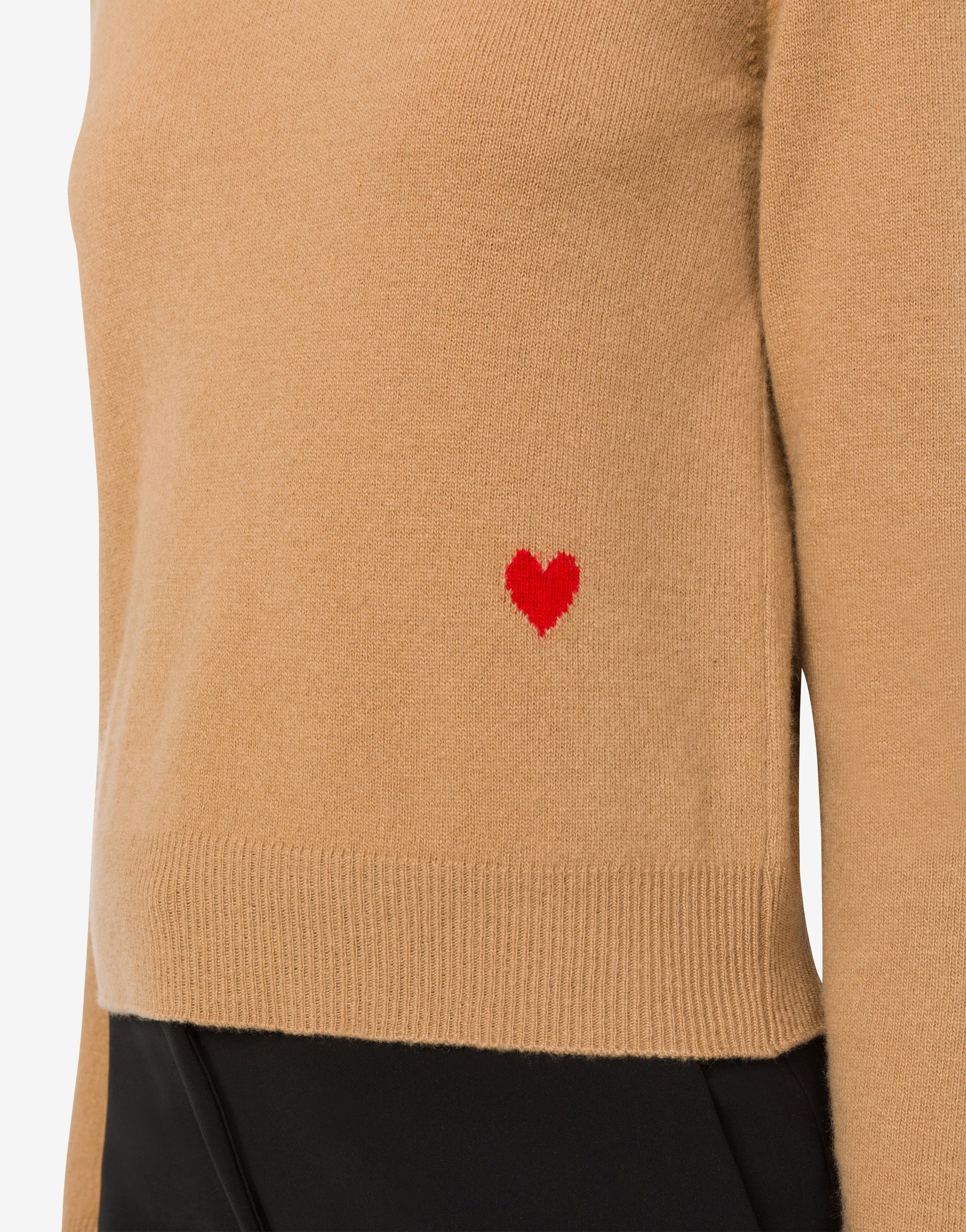 RED HEART WOOL AND CASHMERE JUMPER - 4