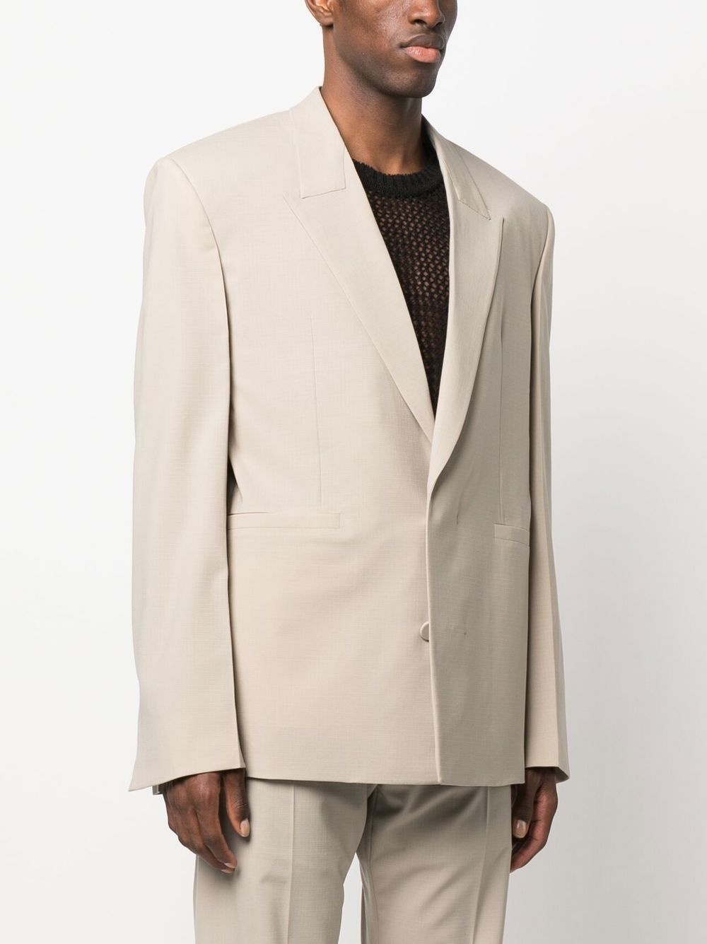 overlap lapel oversized jacket - 3