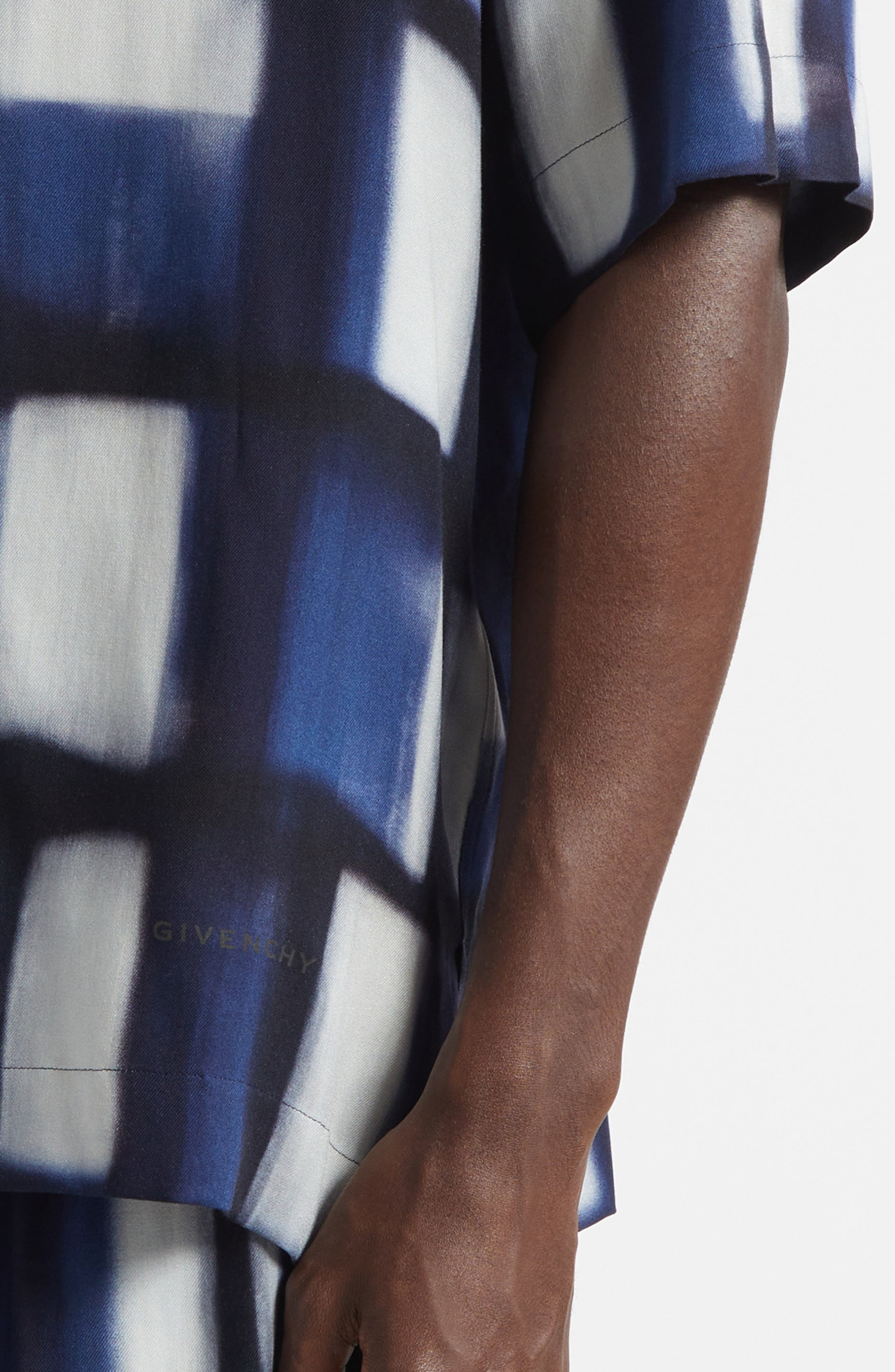 Givenchy Afternoon Light Check Twill Camp Shirt in Dark Blue at Nordstrom - 5