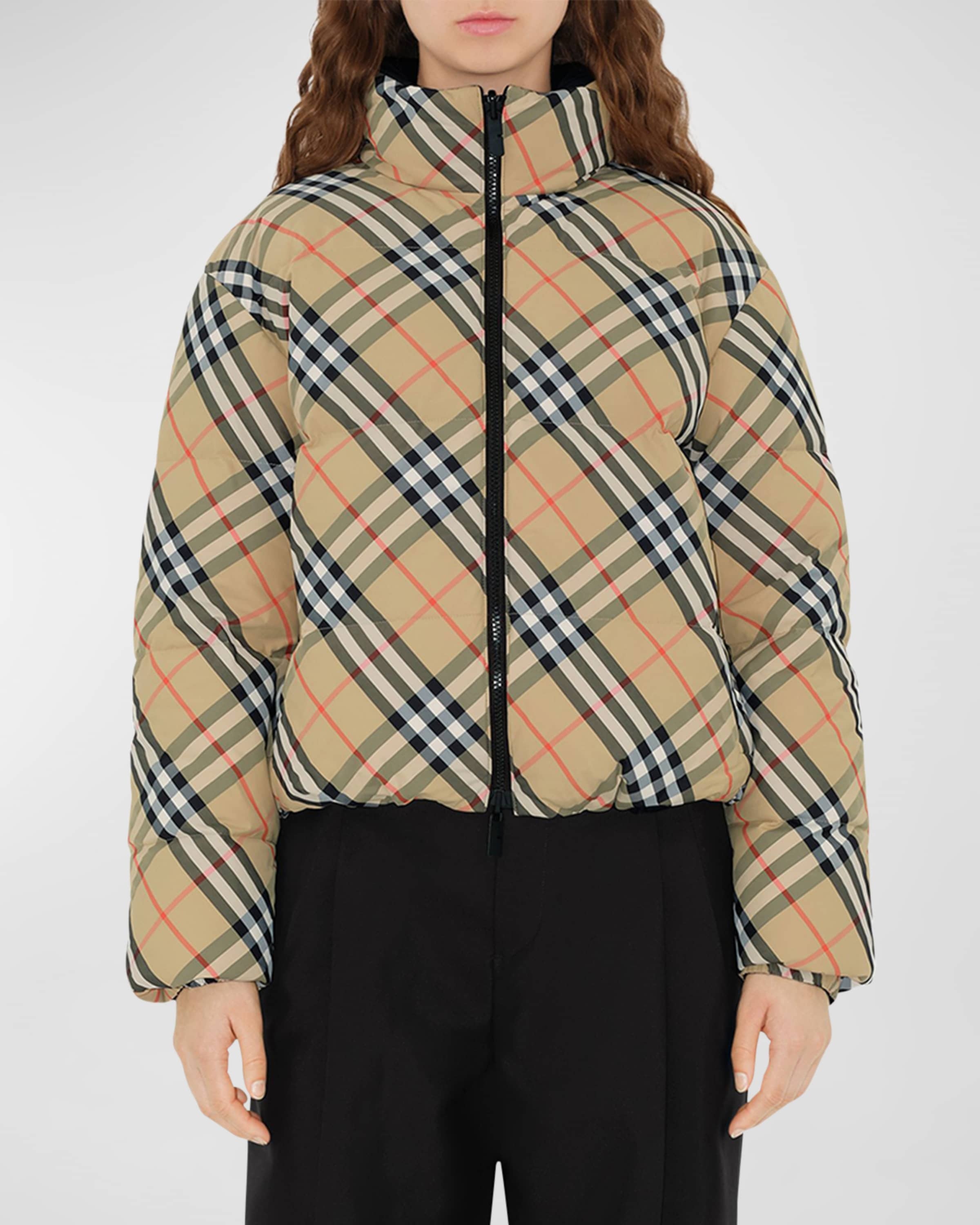 Reversible Check Short Puffer Jacket - 2