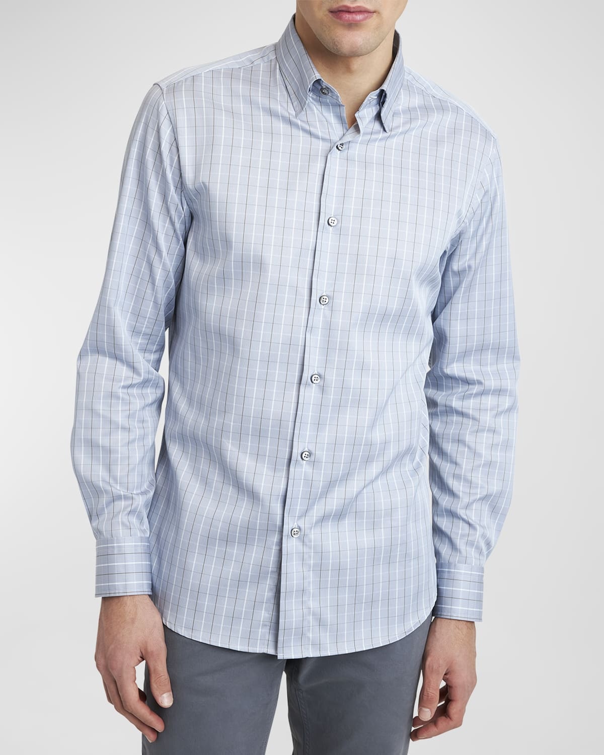 Men's Cotton Grid Check Sport Shirt - 7