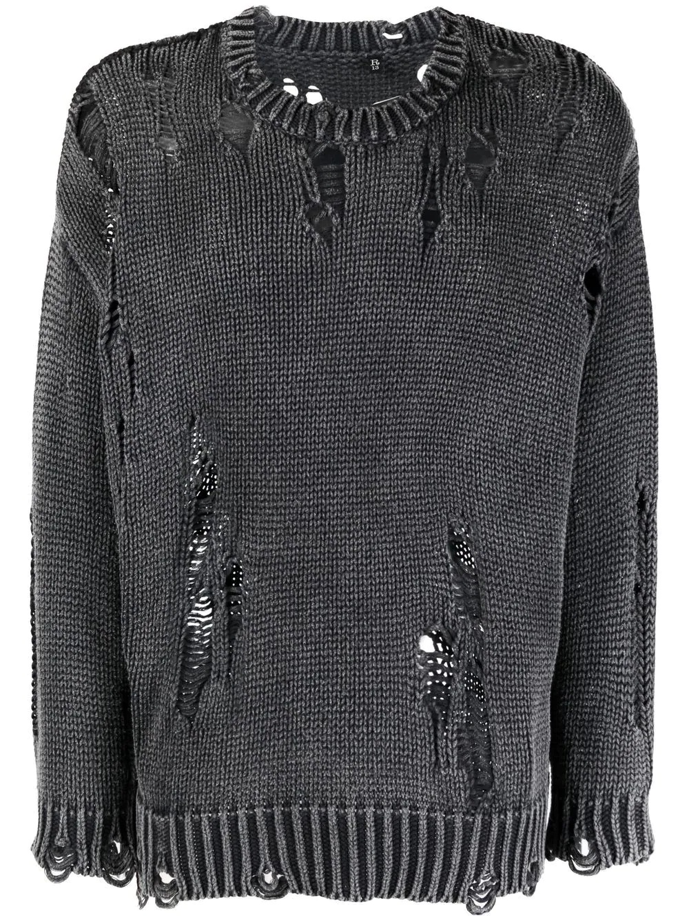 distressed-effect pullover jumper - 1