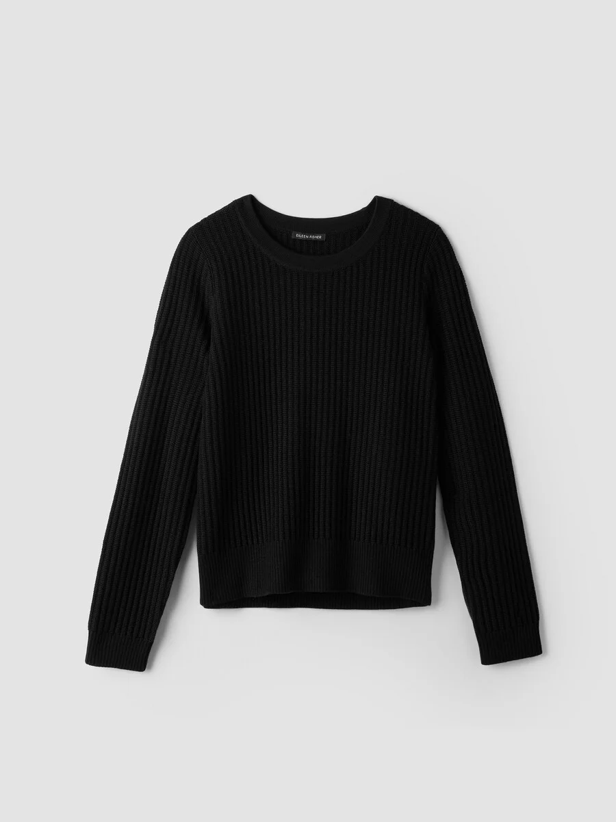 Italian Merino Crew Neck Top in Regenerative Wool - 1