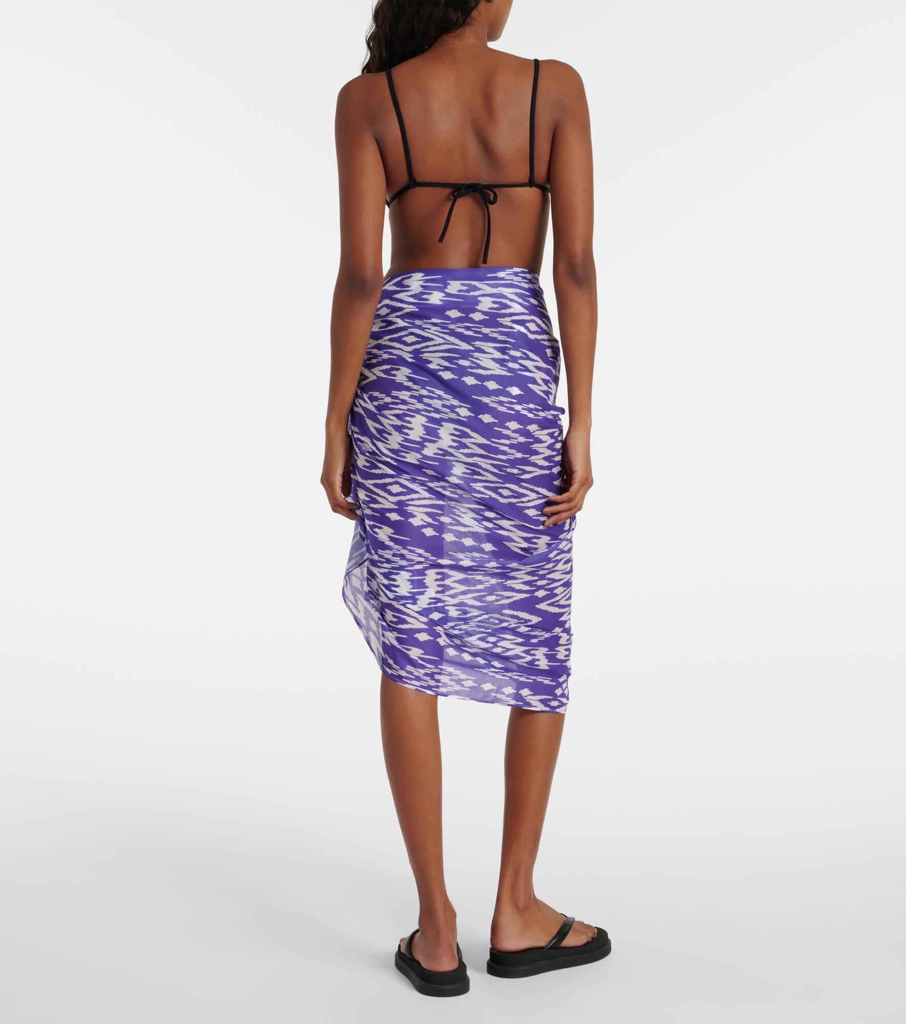 Weather printed cotton beach cover-up - 3