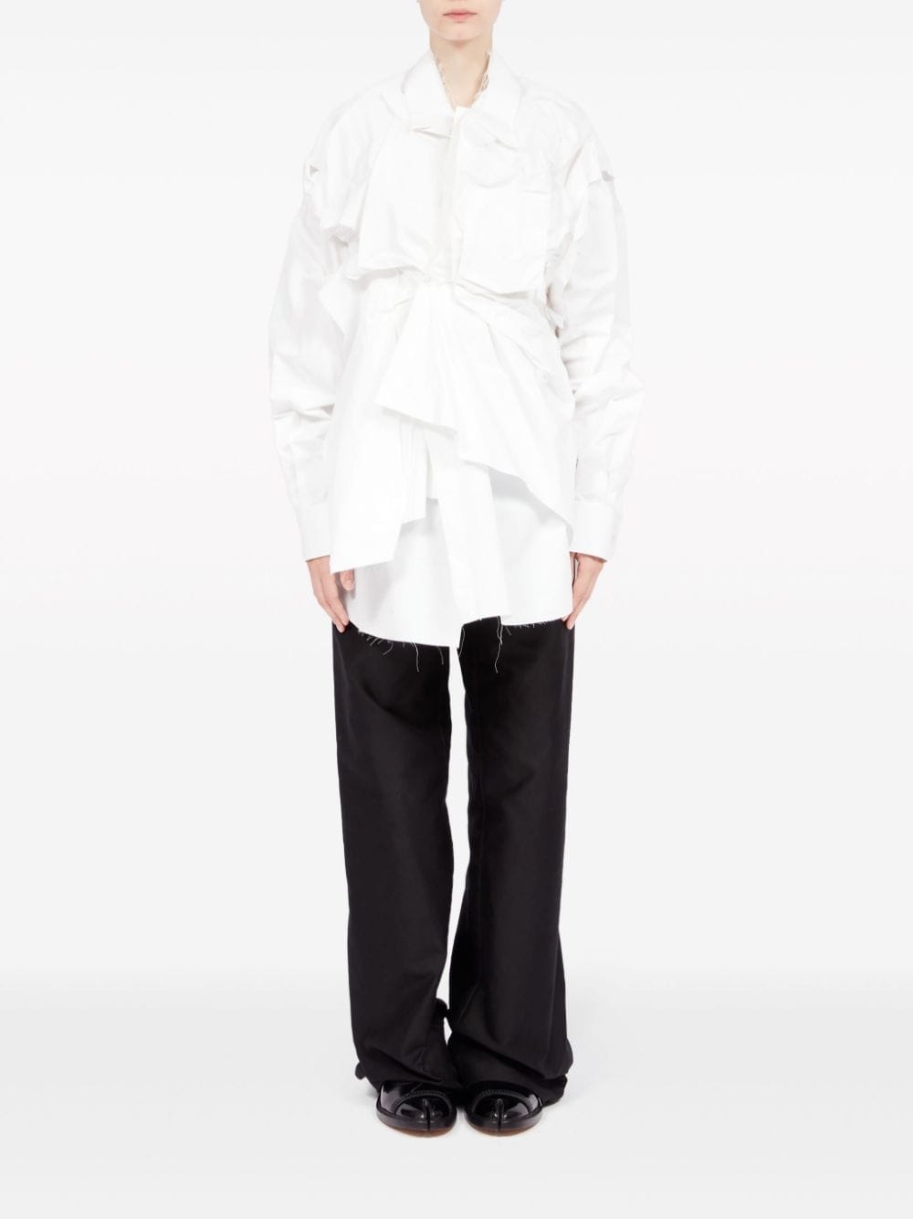 gathered poplin shirt - 2