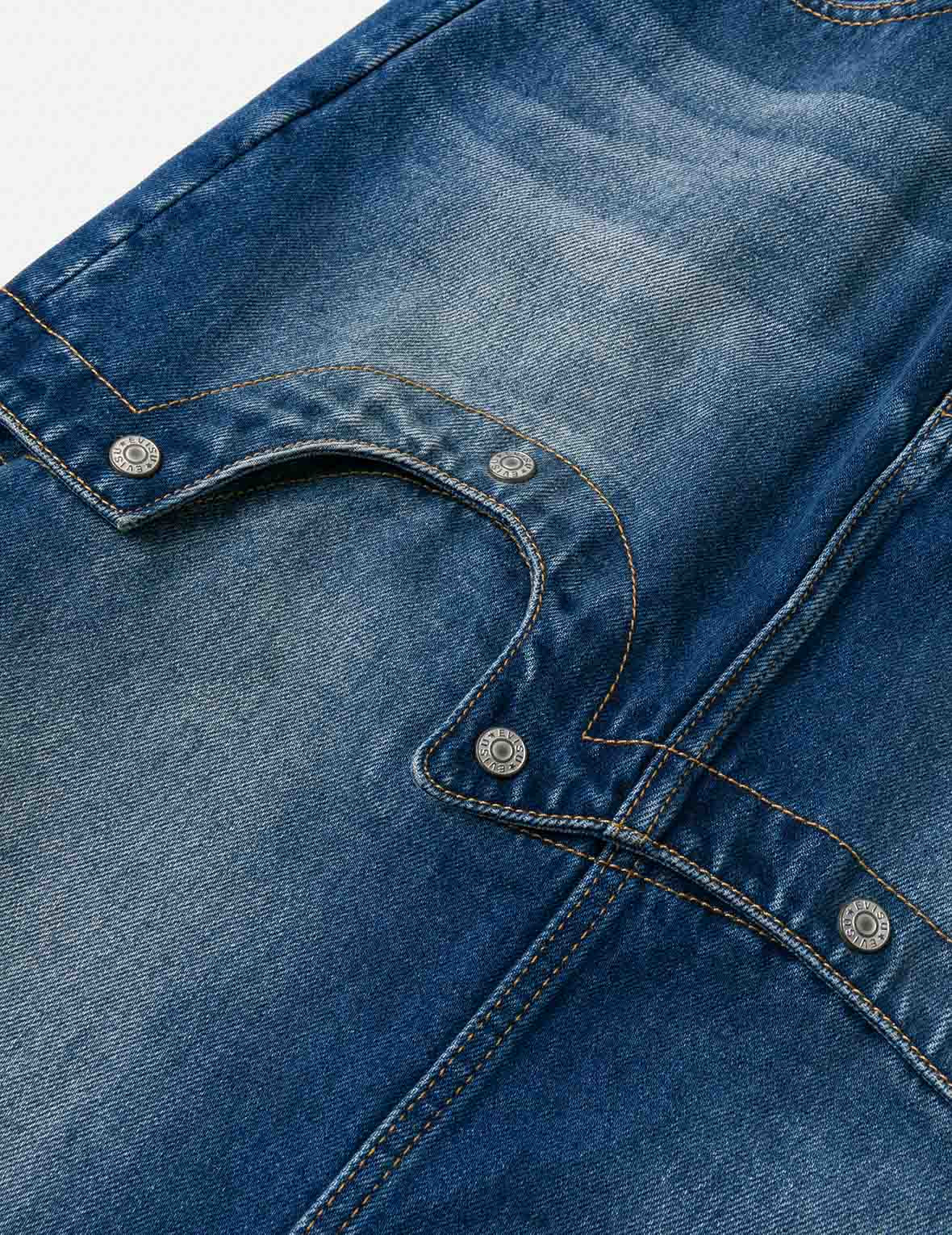 Logo Print Fashion Fit Detachable Denim Skirt - 11