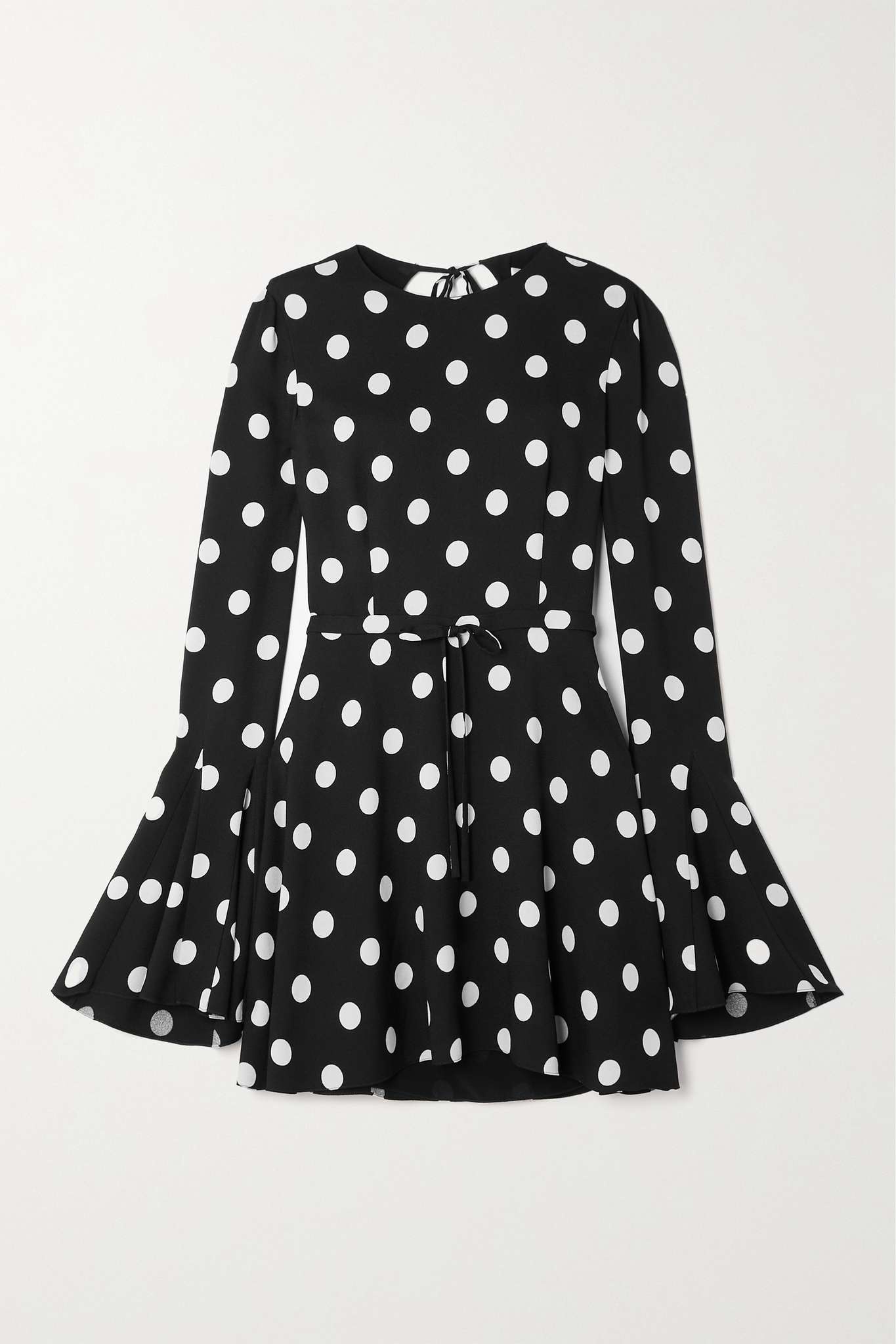 Open-back polka-dot crepe mini dress - 1