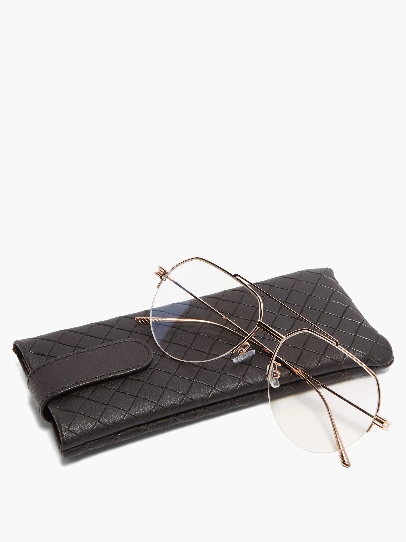 Ridged metal aviator glasses - 5