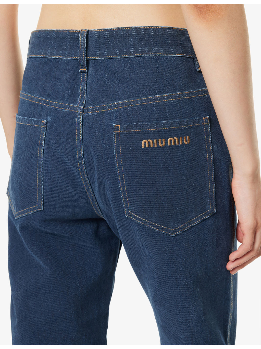 Embroidered-Logo Straight-Leg Denim Jeans - 5
