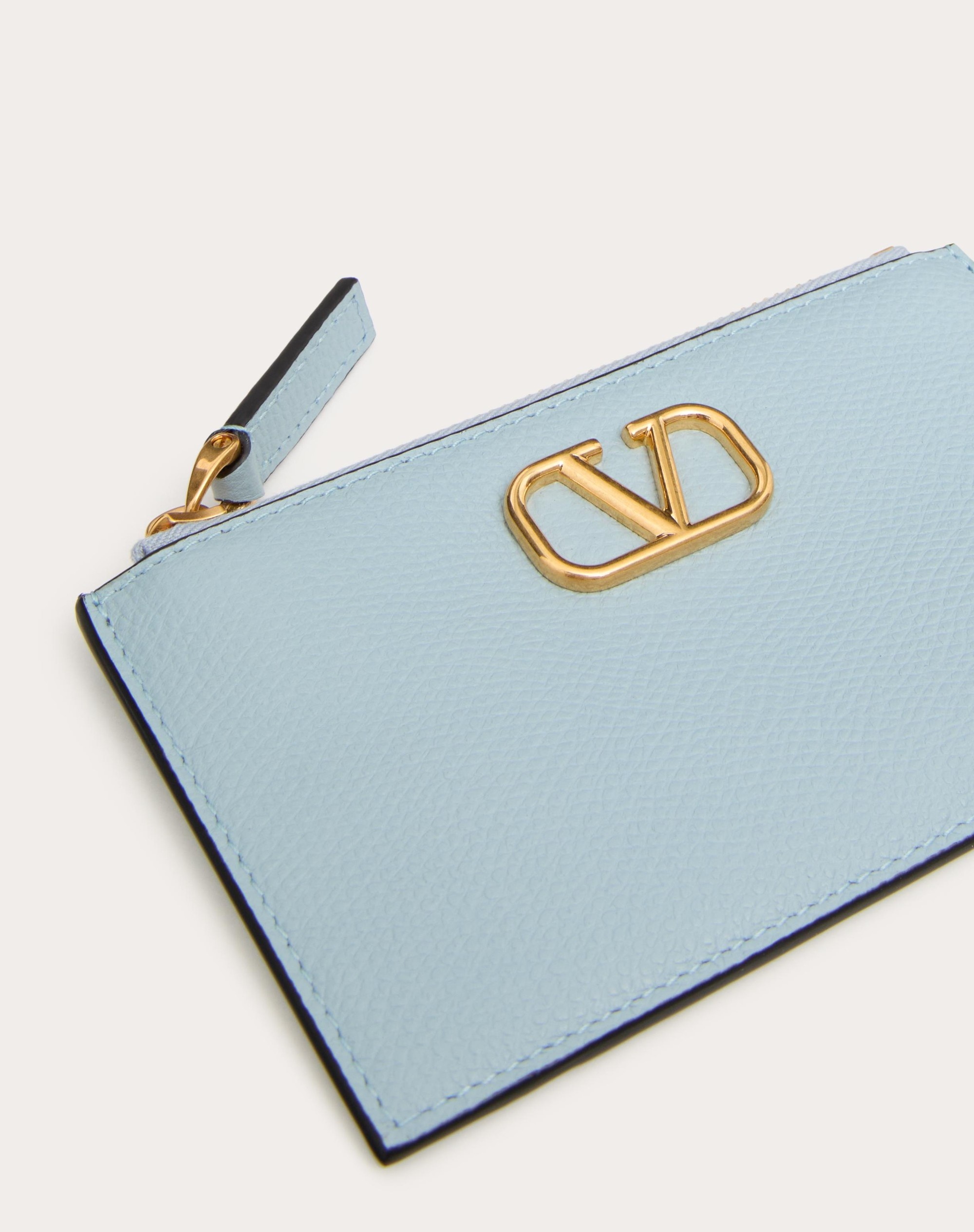 VLOGO SIGNATURE GRAINY CALFSKIN CARDHOLDER - 2