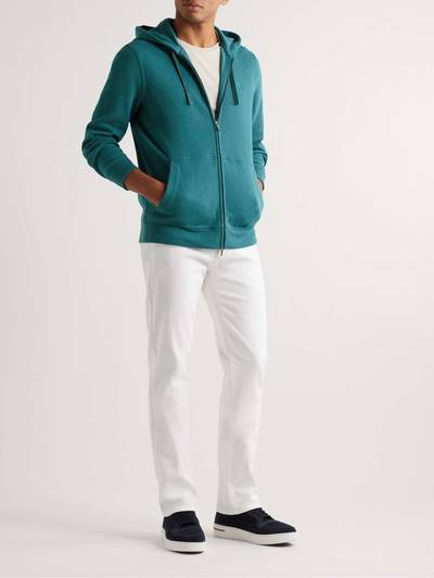 Loro Piana Logo-Embroidered Cotton-Jersey Zip-Up Hoodie outlook