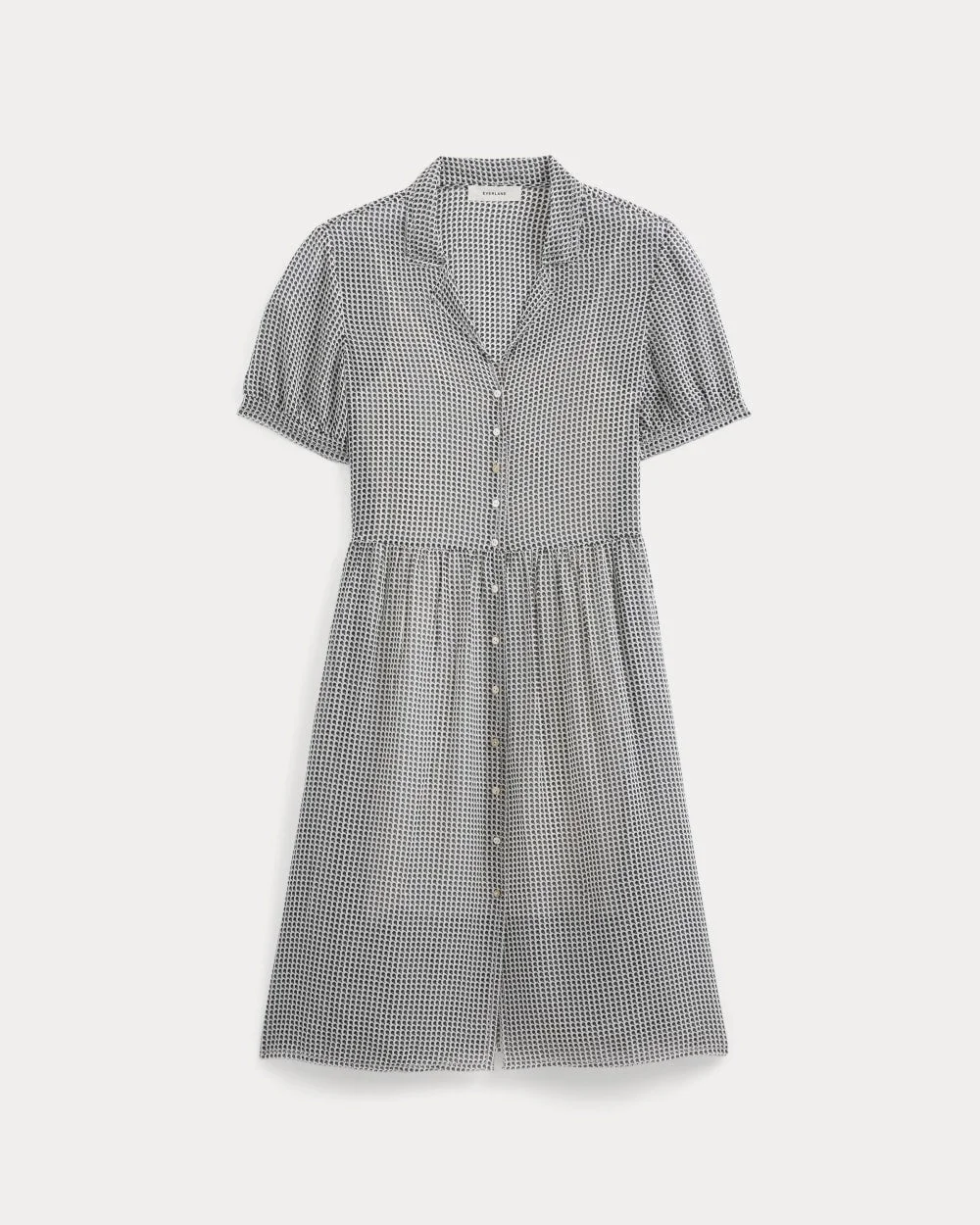 NOTCH COLLAR SHIRTDRESS IN SILK GEORGETTE - 1