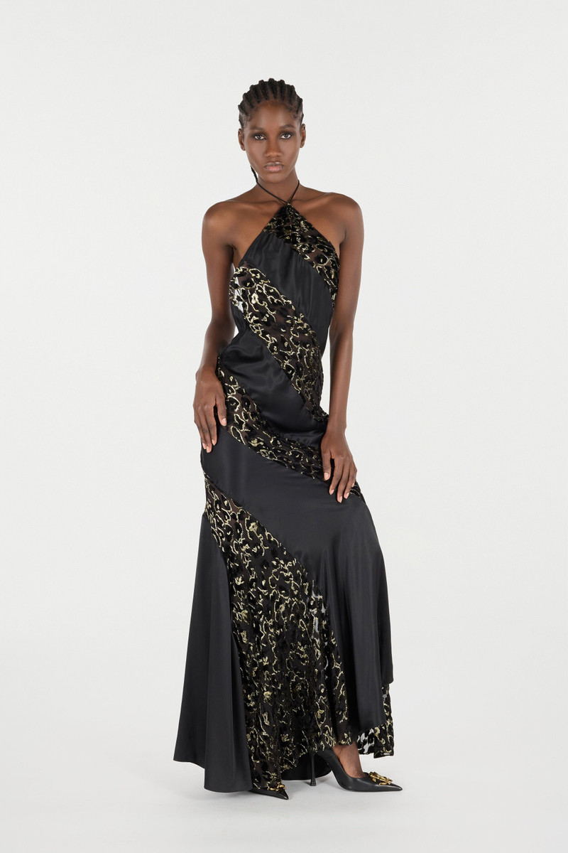 Roberto Cavalli See-Through Long Dress with Animal Print outlook