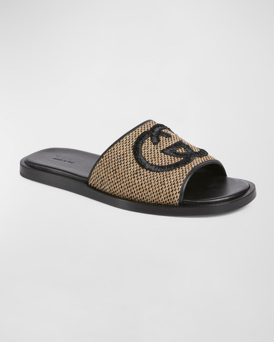 GUCCI Men's Interlocking G Leather Slide Sandals outlook