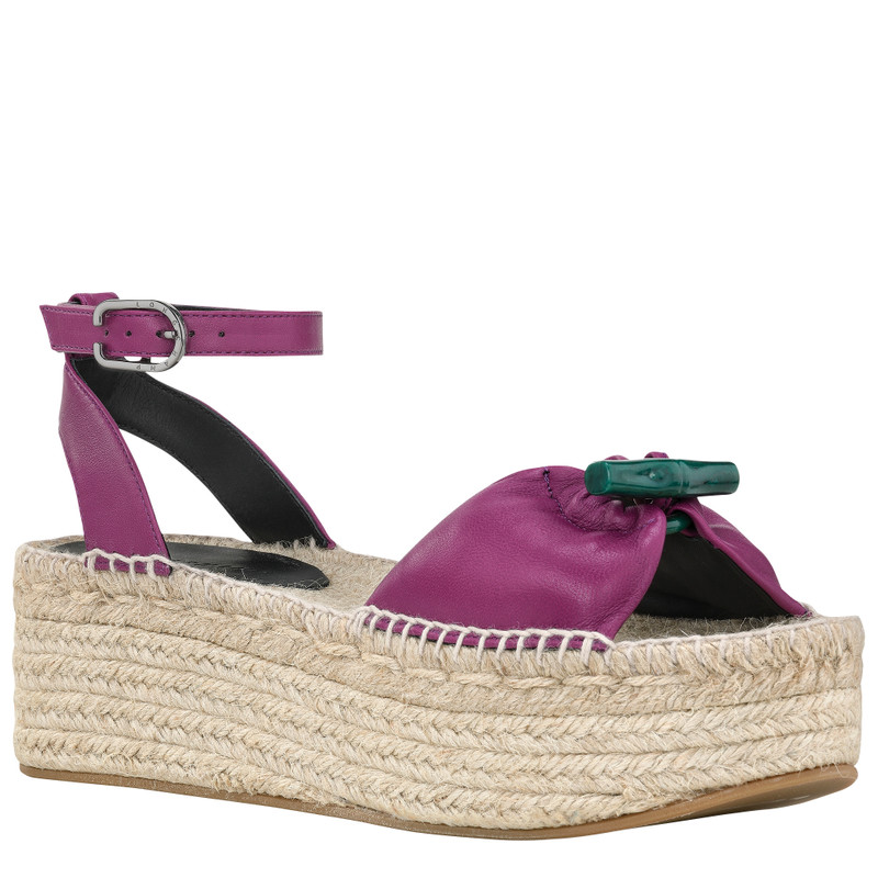 Longchamp Roseau Wedge espadrilles Violet - Leather outlook