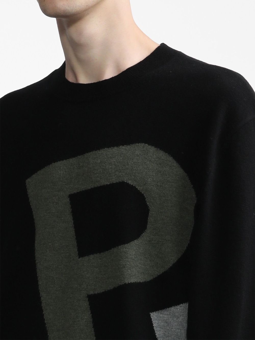 logo-intarsia merino-wool sweater - 5