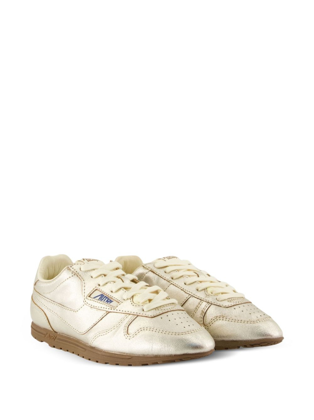 Windspin metallic leather trainers - 2