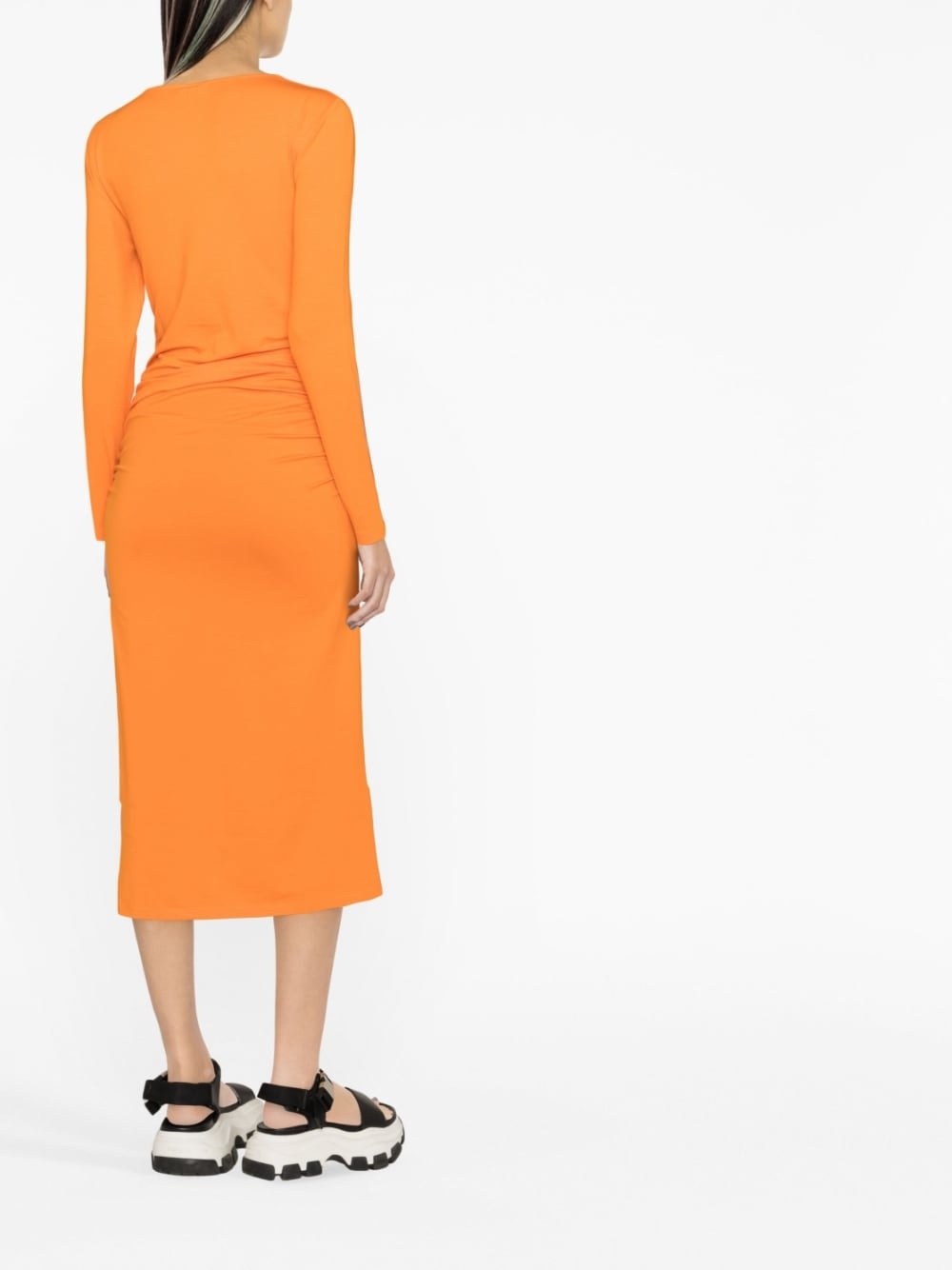 V-neck long-sleeve dress - 3