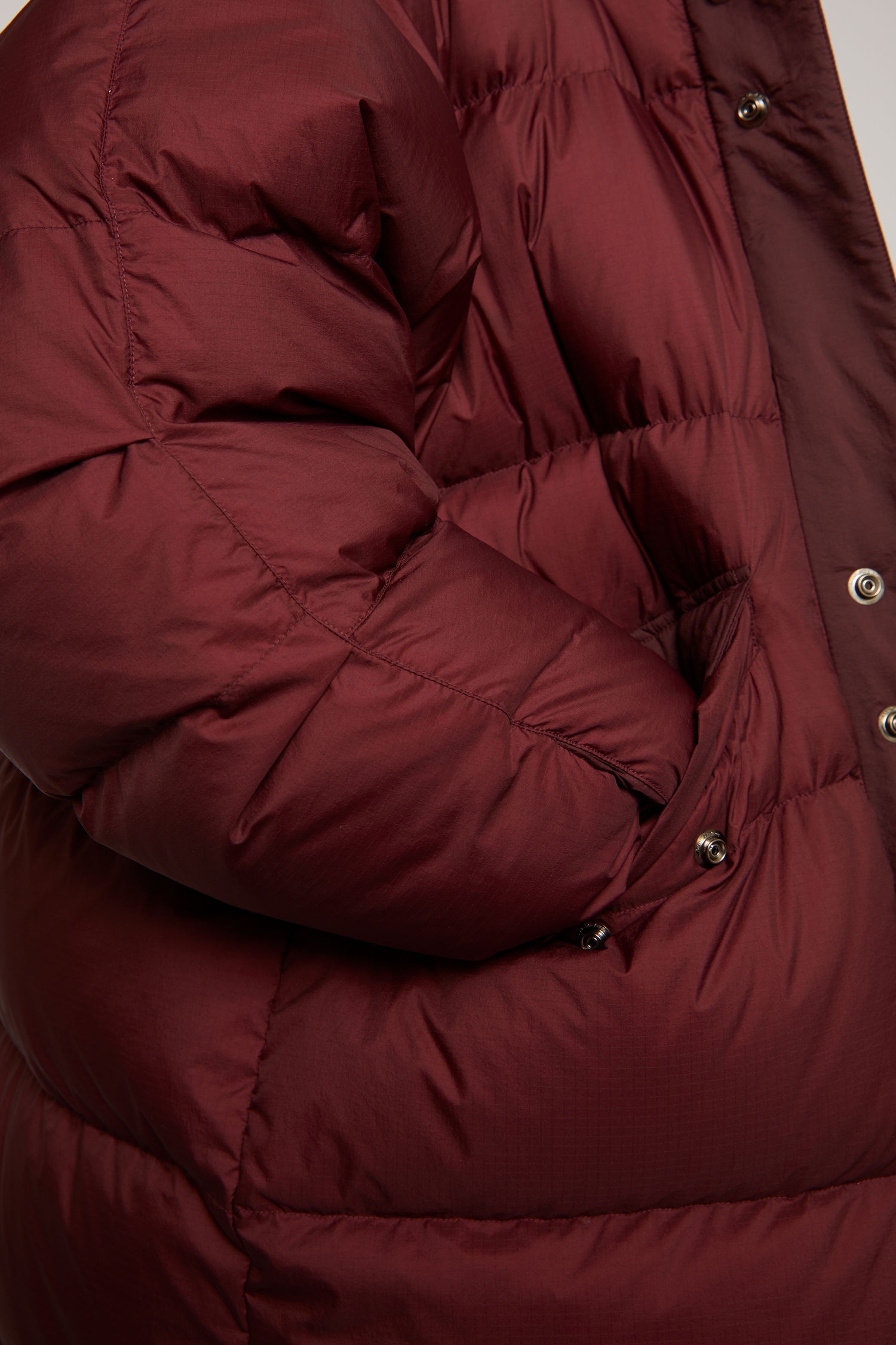 Hooded down coat burgundy - 8