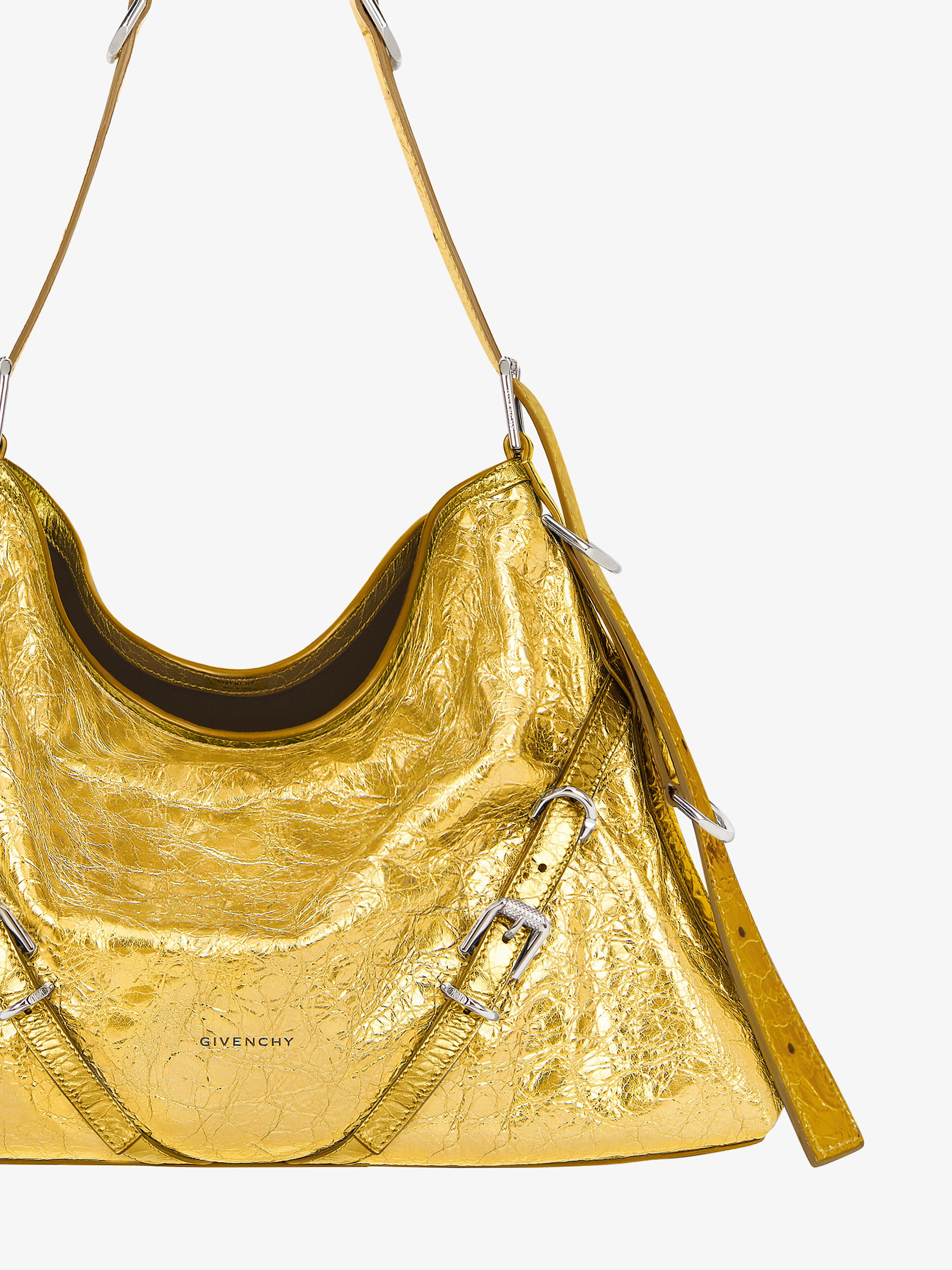 MEDIUM VOYOU BAG IN LAMINATED LEATHER - 6