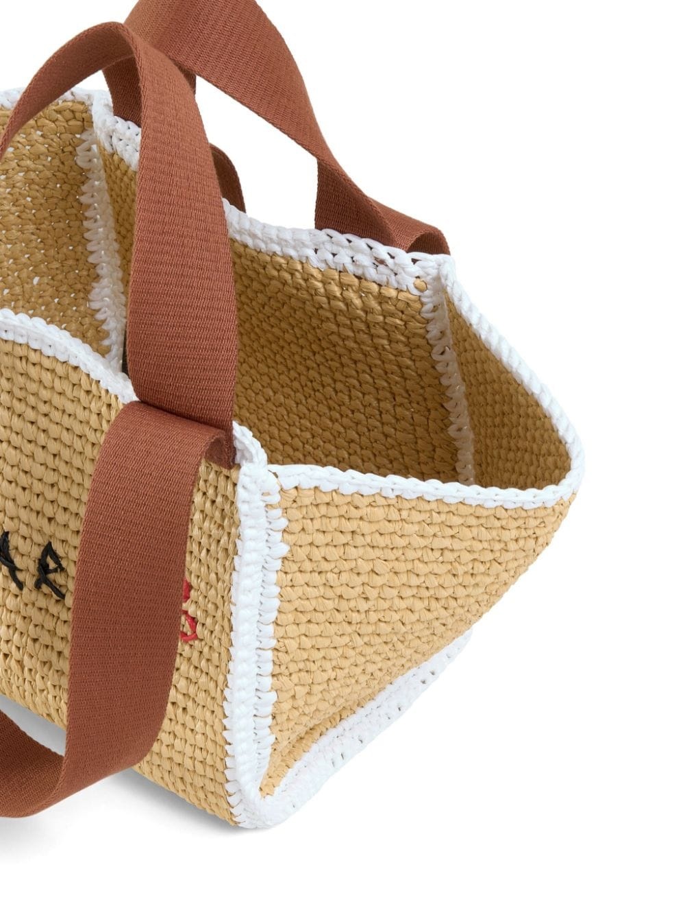logo-embroidered woven tote bag - 5