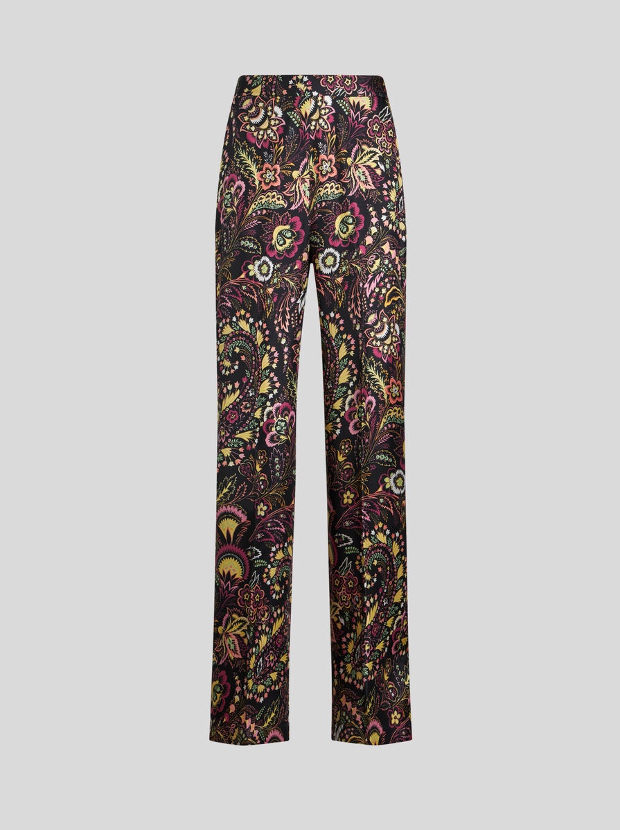 PRINTED TWILL TROUSERS - 1