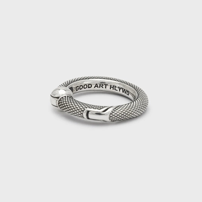 Iron Heart MS-SPRINGR-KNU-B GOOD ART HLYWD Goosebump Spring Ring Size B - Sterling Silver outlook