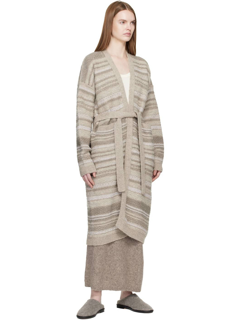 LAUREN MANOOGIAN SSENSE Exclusive Gray Jacquard Long Cardigan outlook