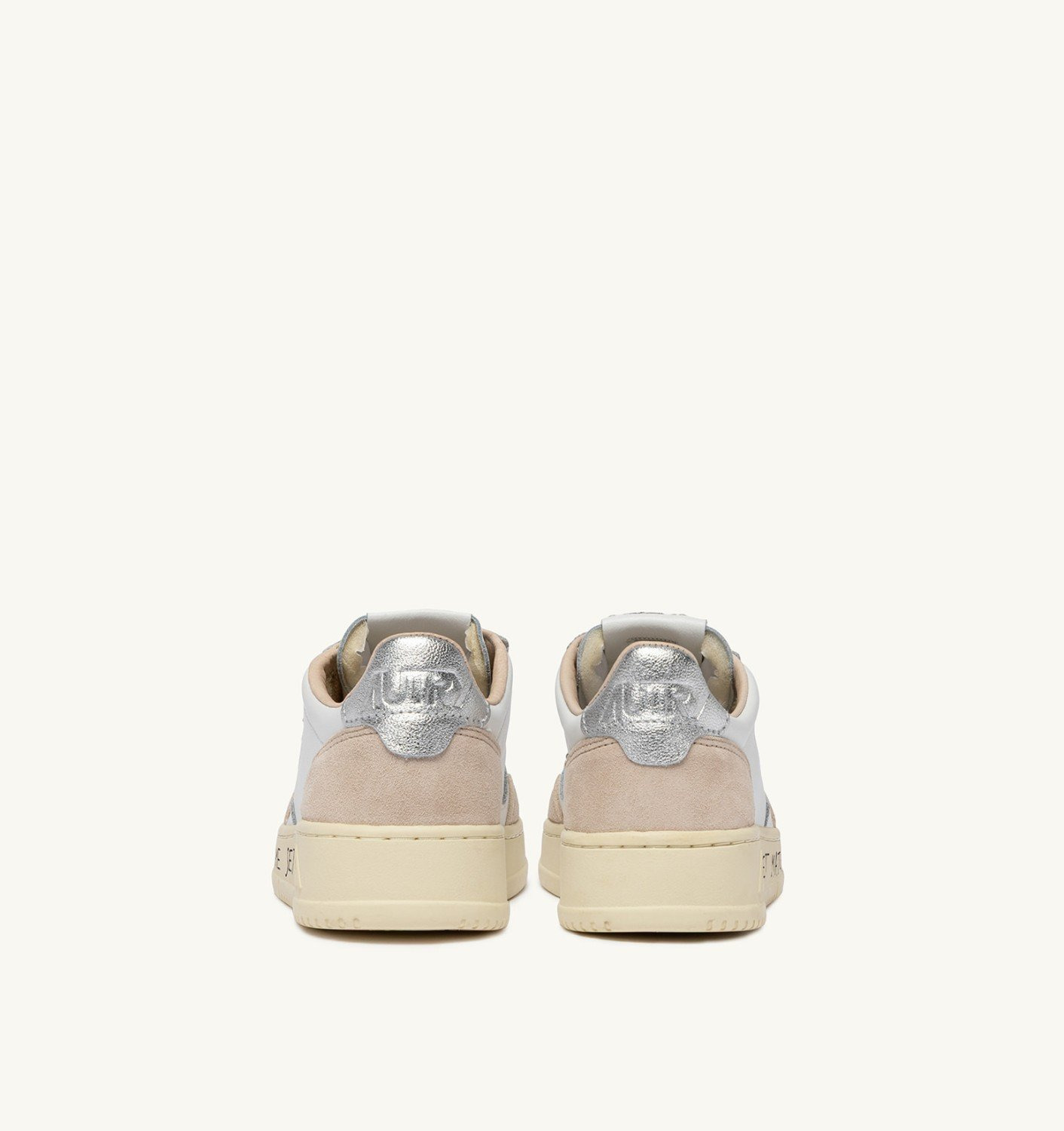 MEDALIST LOW SNEAKERS IN WHITE AND SILVER LEATHER AND SUEDE WITH LETTERING - 3