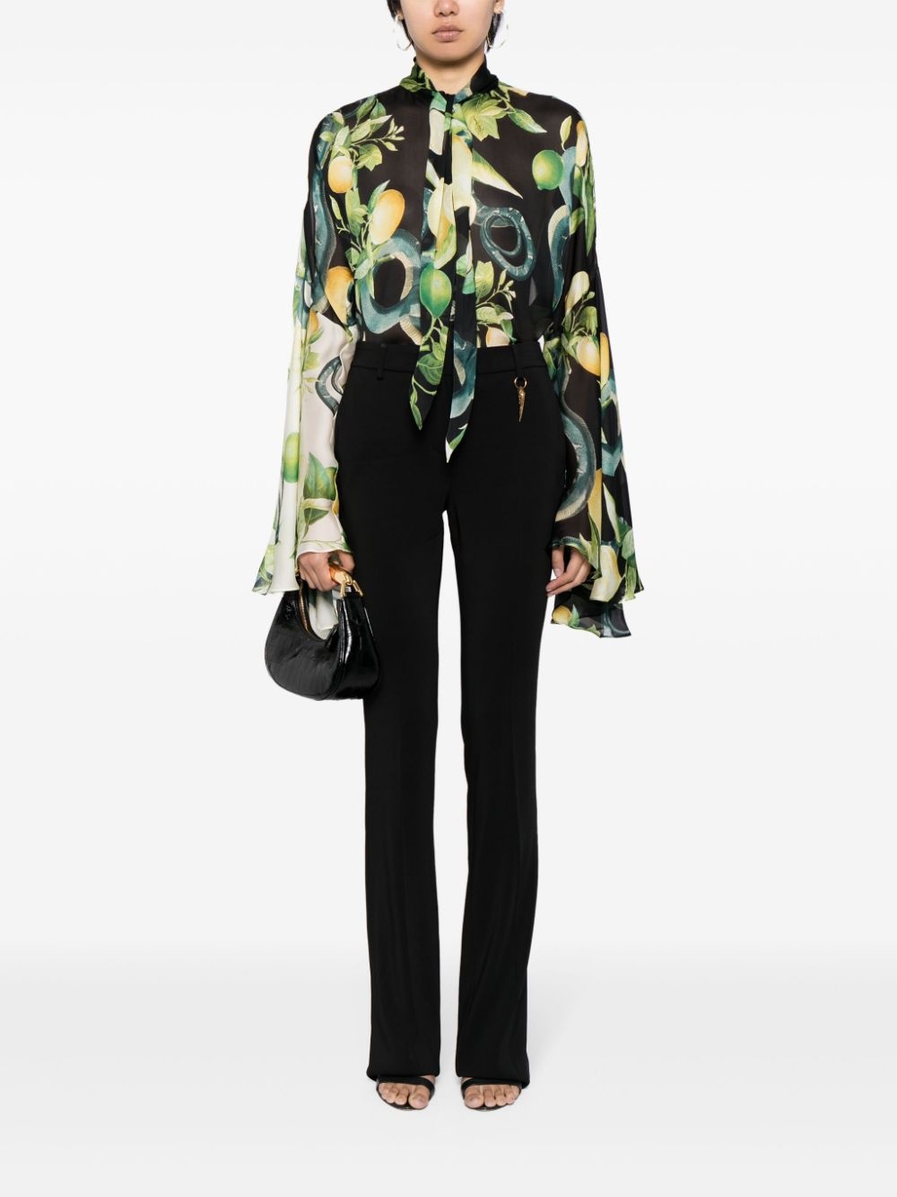 graphic-print silk shirt - 2