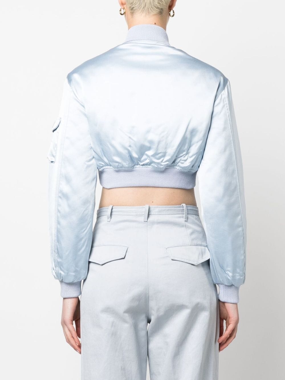 cut-out cropped bomber jacket - 4