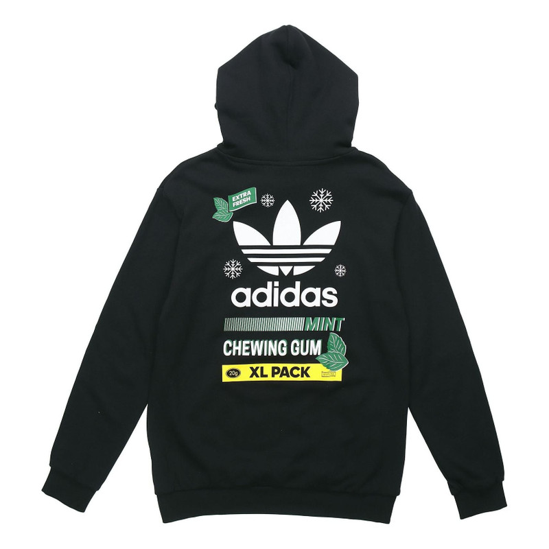 adidas Men's adidas originals Snowflake Hooded Pullover Black FP7702 outlook