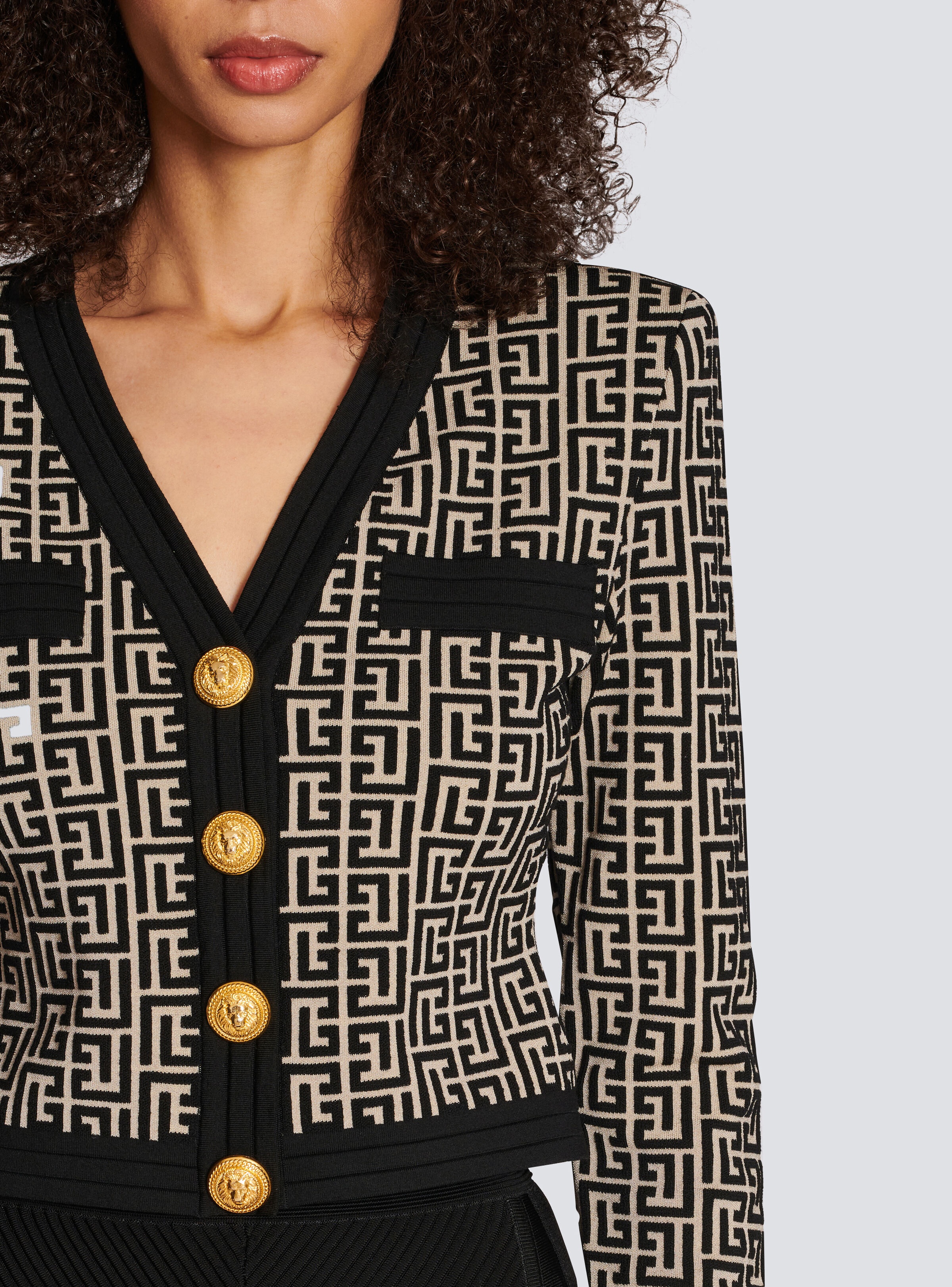 Monogram knit cardigan - 6