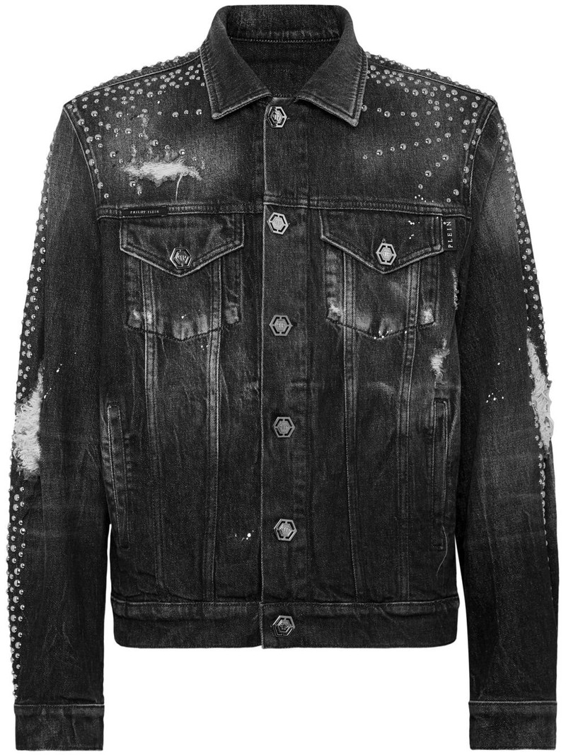stud-embellished denim jacket 1