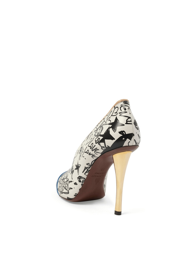Lanvin Print V Neck Pump in Multicolor outlook