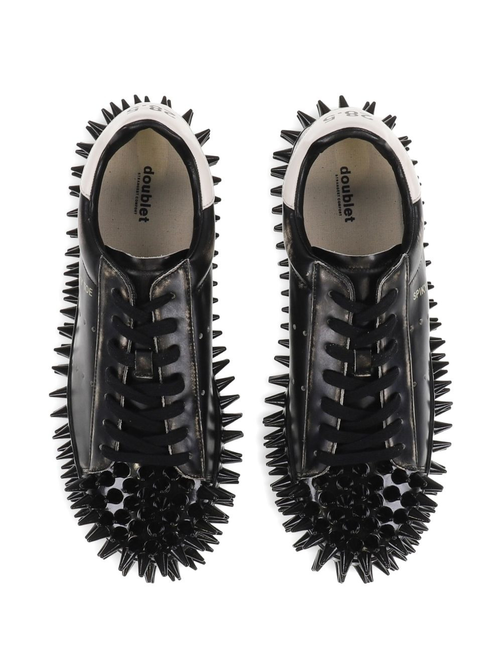 Spiky embellished lace-up low-top sneakers - 3