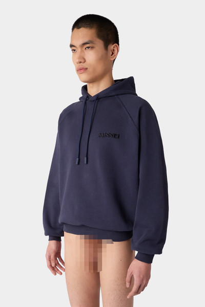 SUNNEI SMALL LOGO EMBROIDERED HOODIE /  blue outlook