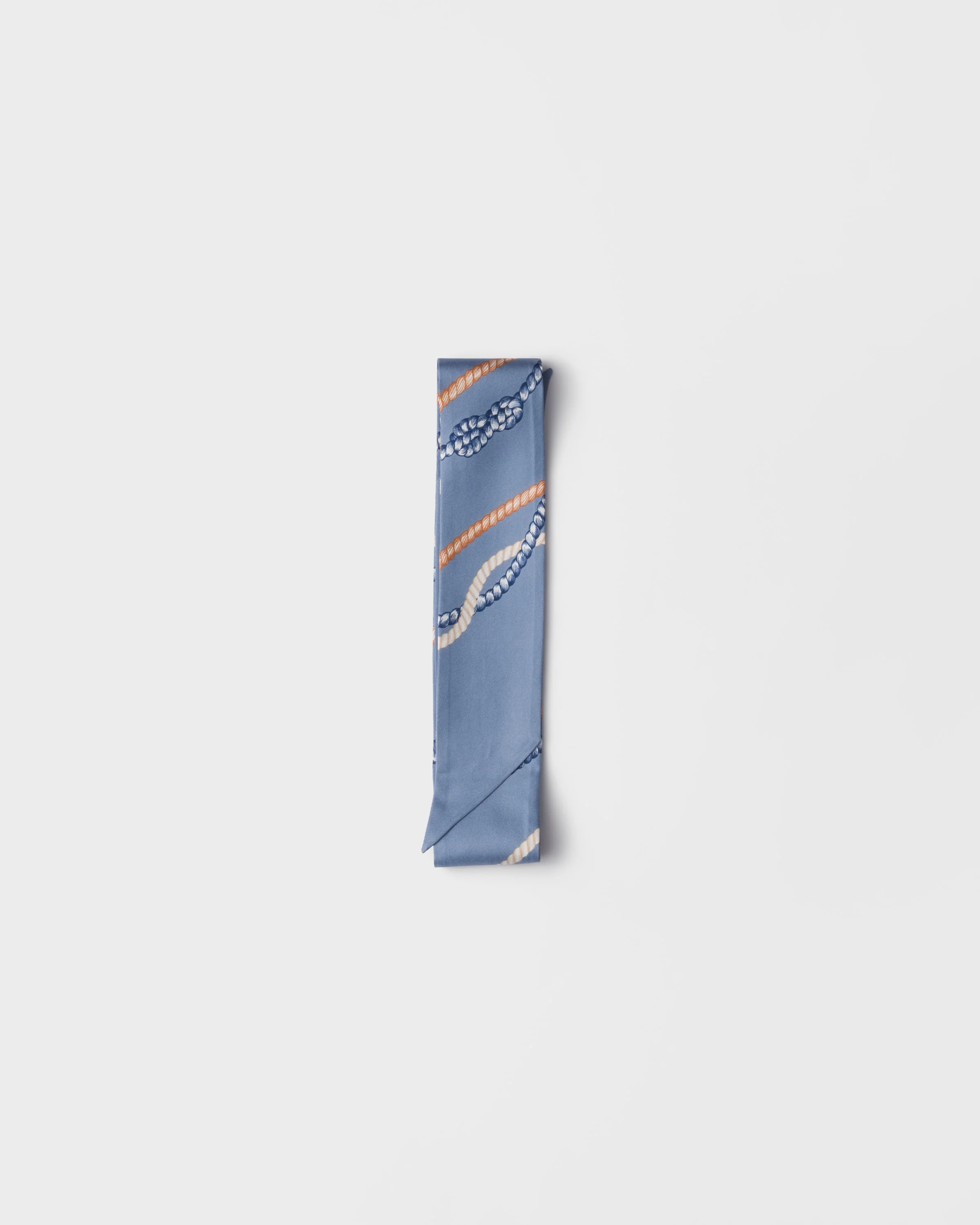 Printed silk twill skinny scarf - 1