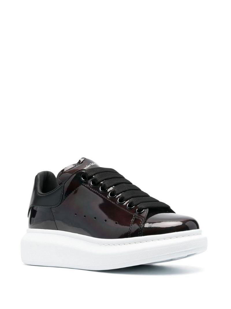 patent-leather low-top sneakers - 2