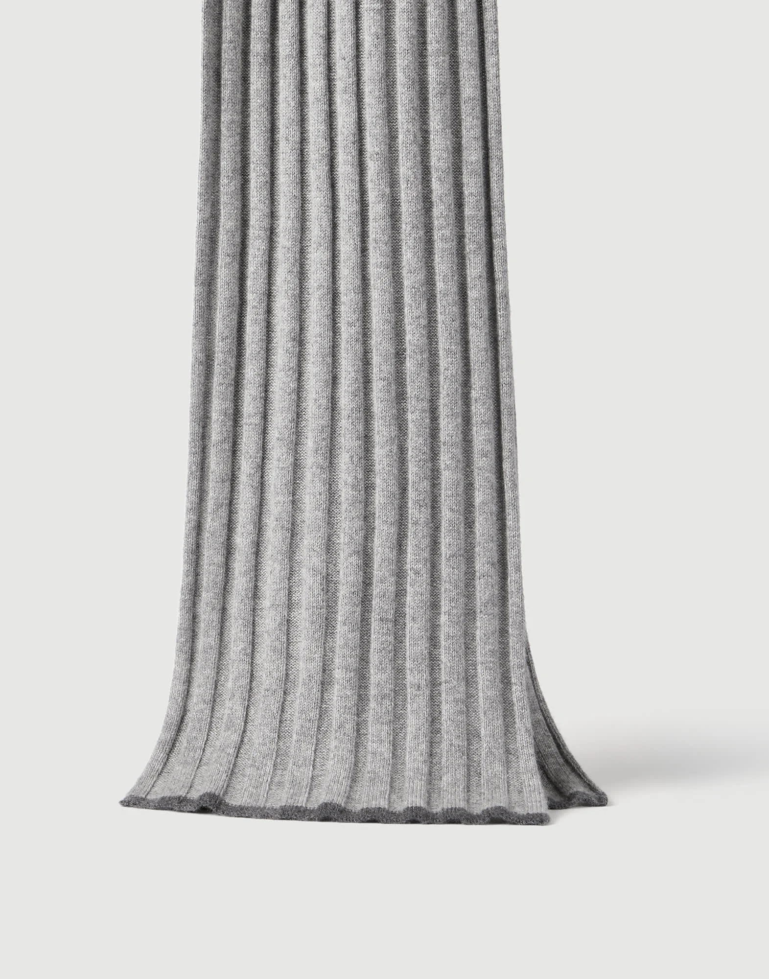 Cashmere rib knit scarf - 1