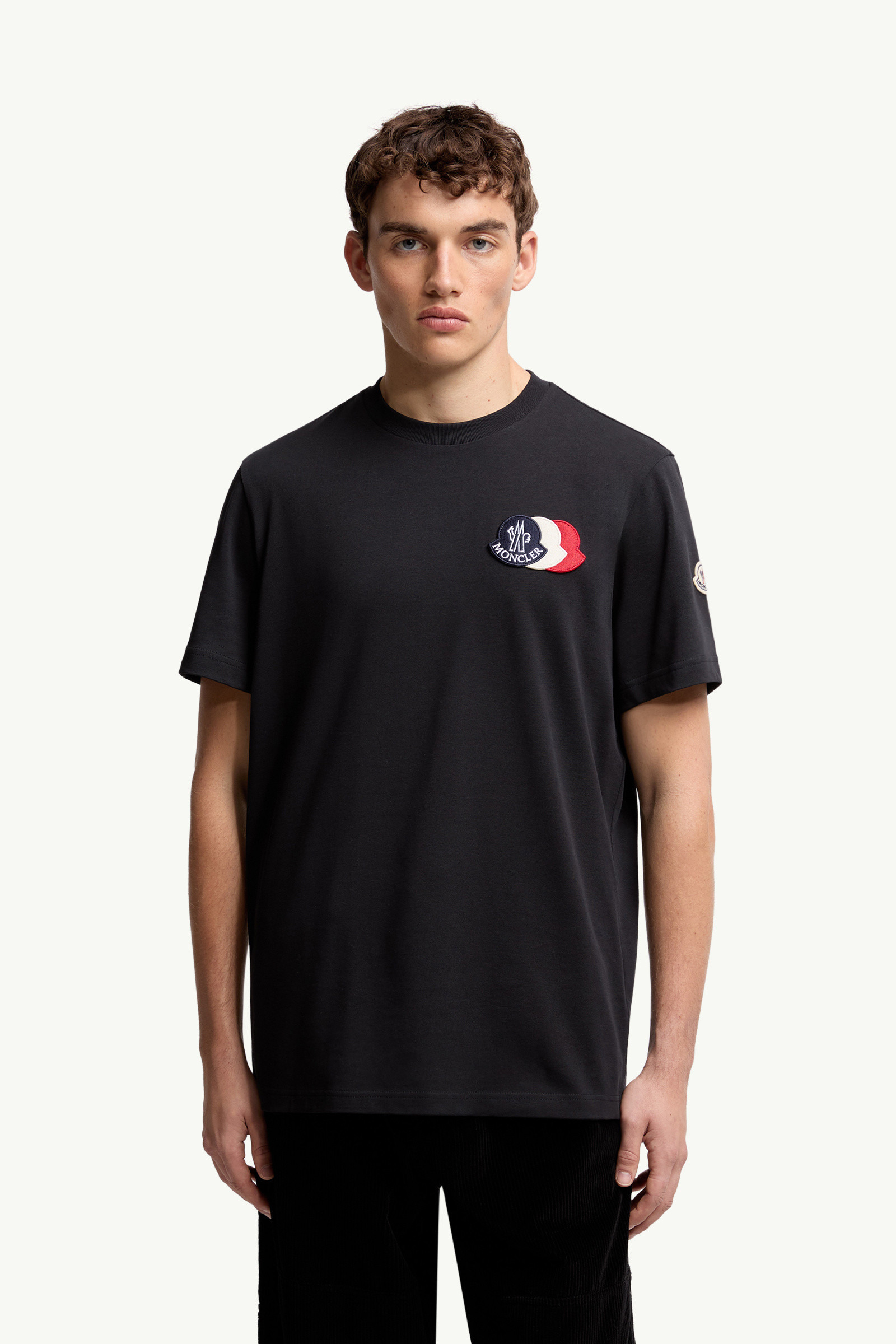 Embroidered Tricolor Logo Cotton T-Shirt - 3