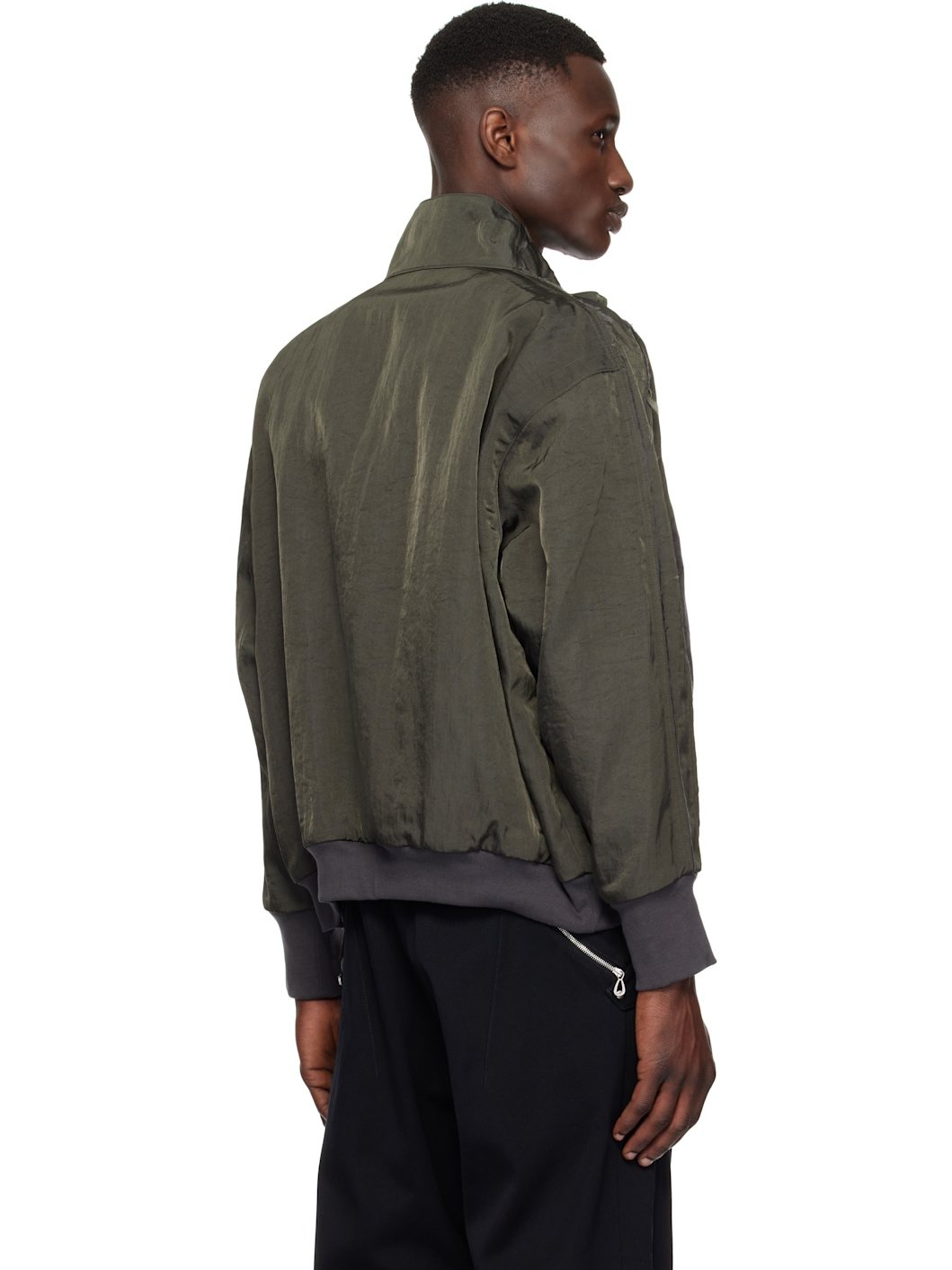 Khaki & Gray Teardrop Track Jacket - 3