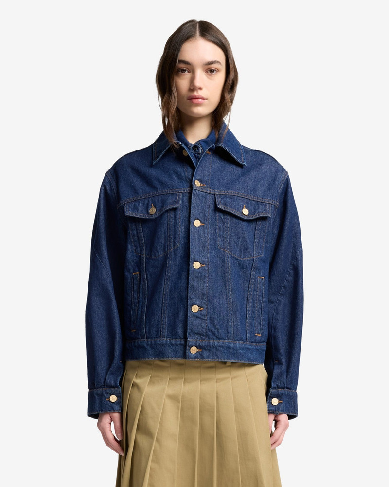 7 For All Mankind MANKIND Twisted Trucker Jacket in Blue Petal outlook